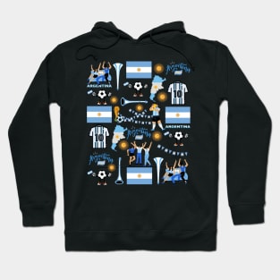 Argentina Soccer Futbol Champions Messi Fans Fun Celebration Pattern Hoodie